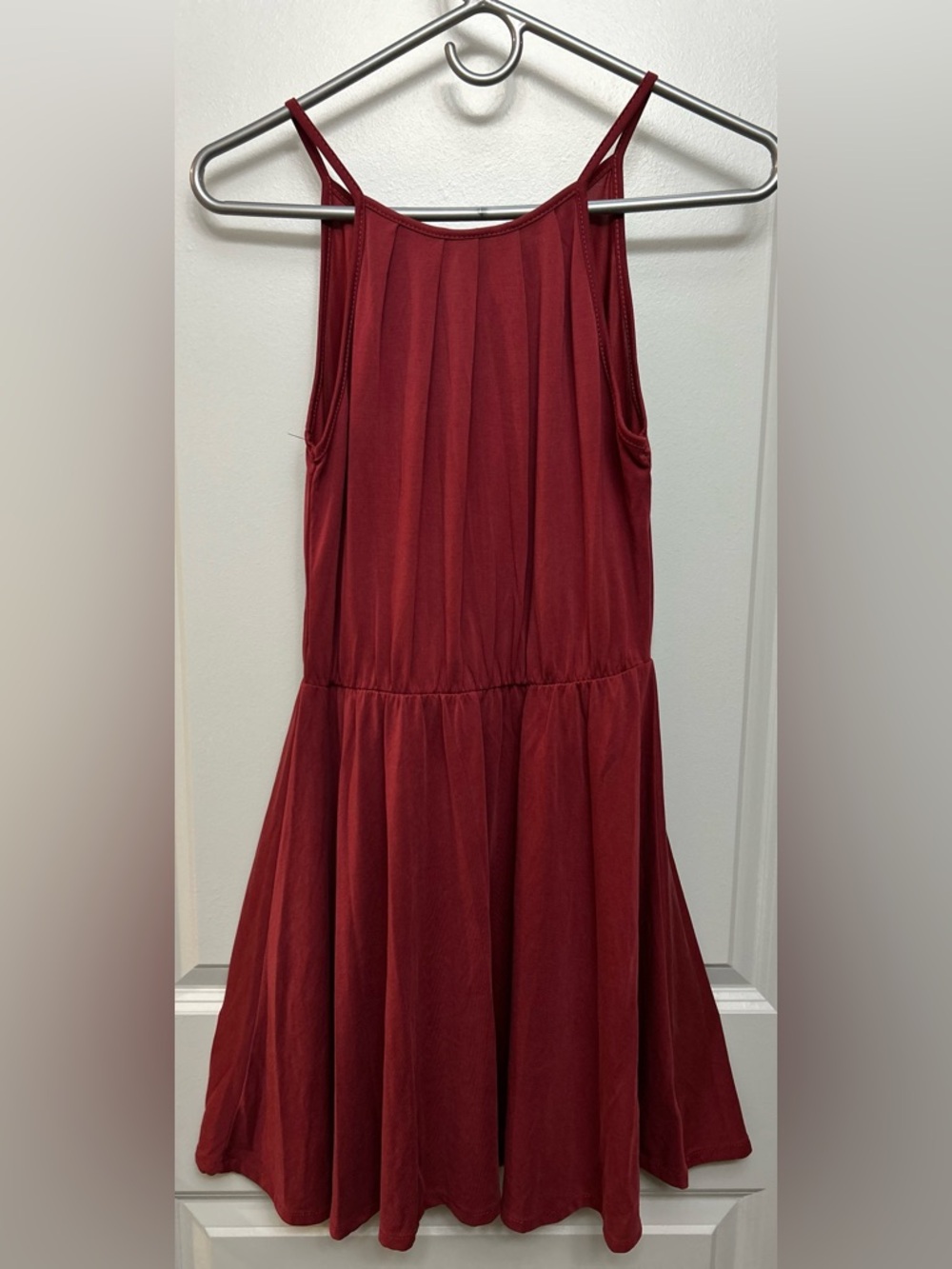 Alya Red Sleeveless Fit-and-Flare Dress